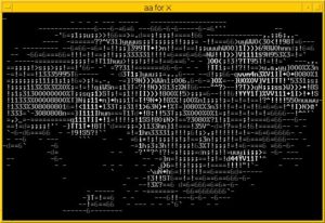 Abbildung 9: Laden Sie das richtige Ausgabemodul, spielt der Videoplayer VLC normale Filme als ASCII-Ausgabe ab.