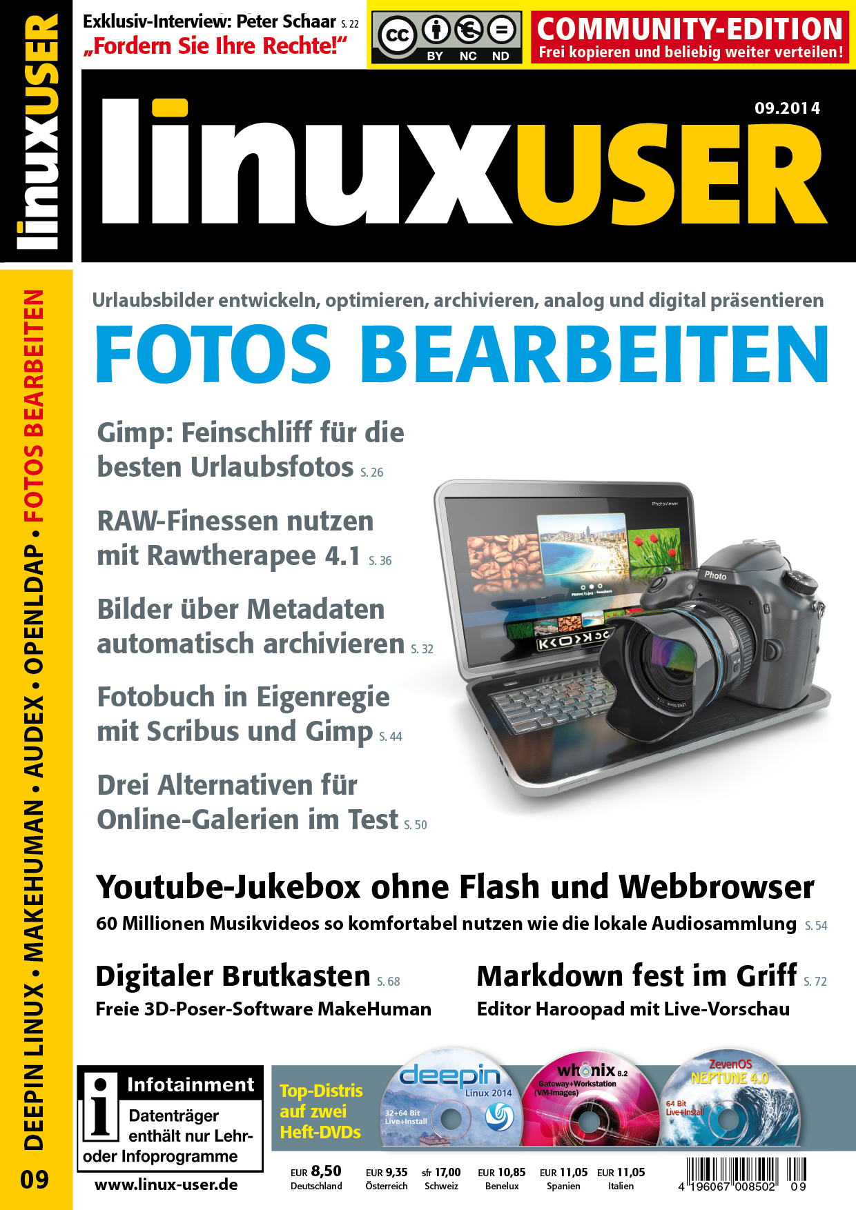 Heftcover LinuxUser Community Edition 09/2014