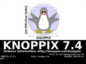 Abbildung 1: Der Bootmanager der Knoppix-DVD lässt Sie wählen, mit welcher grafischen Oberfläche das System startet. Voreingestellt ist LXDE.
