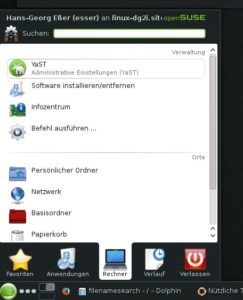 Abbildung 1: Mit YaST installieren Sie Programme und richten das System ein. Sie finden das Tool im Menü "Rechner".