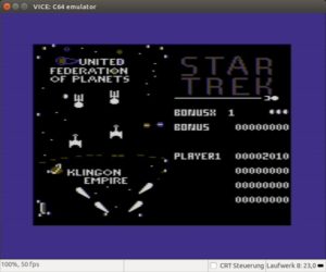 Abbildung 12: Diverse Flipper-Spiele gab es schon für den C64 (hier Star Trek Pinball im Emulator VICE).