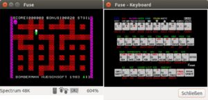 Abbildung 13: Fuse erweckt alte Spiele für den ZX Spectrum erneut zum Leben (hier den Klassiker Bomberman).