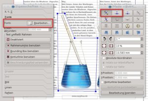 Abbildung 14: "Form / Bearbeiten" öffnet den Pfad-Editor (Palette links). Mit ihm fügen Sie dem rechteckigen Bildrahmen weitere Eckpunkte hinzu und verschieben sie so, dass die Kastenform dem Bild folgt.