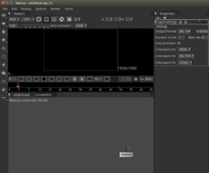 Abbildung 2: Das Hauptfenster von Natron wirkt nur direkt nach dem Start aufgeräumt. Wie andere Videoschnittprogramme kann auch für dieses der Monitor nicht groß genug sein.