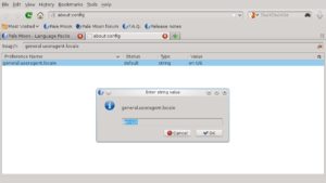 Abbildung 2: Die Lokalisierung gestaltet sich etwas umständlicher als bei Firefox.