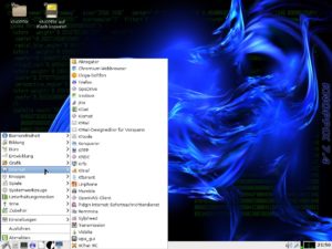 Abbildung 2: Knoppix ist traditionell gut mit Software ausgestattet. Vom schlanken Desktop LXDE aus greifen Sie über das Startmenü darauf zu.