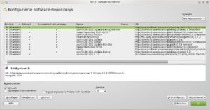 Abbildung 2: Diese Übersicht zeigt Ihnen, welche Softwarequellen aktiv sind.