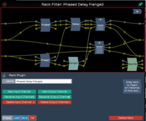 Abbildung 5: Ein Rack-Filter-Effektnetzwerk in Aktion: Wir haben dem Phased Delay noch einen LADSPA-Flanger spendiert.