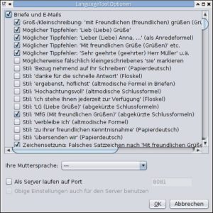 Abbildung 6: Die Details der Analyse stellen Sie in den Optionen ein.
