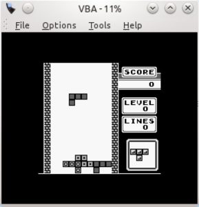 Abbildung 6: Hier reanimiert Visual Boy Advance das Spiel Tetris, das vor allem durch den Game Boy weltweite Bekanntheit erlangte.