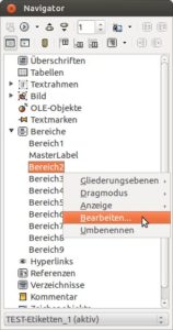 Abbildung 6: Über den Navigator wählen Sie bequem einzelne Bereiche zum Bearbeiten aus.