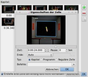 Abbildung 7: Mit dem Editor splitten Sie Filmtitel in Kapitel, die Sie anschließend mit Buttons verknüpfen.