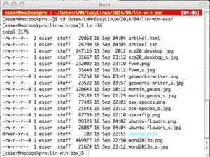 Abbildung 7: Die unter Linux übliche Shell "bash" ist bei OS X automatisch dabei.