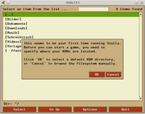 Abbildung 8: In einer Art Dateimanager suchen Sie nach Ihren Spielen und starten diese dann per Klick auf "Select".