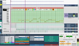 Abbildung 8: Der Midi-Editor in Tracktion 5 erlaubt das Bearbeiten von Midi-Clips ähnlich wie Ardour3 direkt in der Spur.