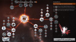 Im Forschungsbaum kann man die gewonnenen Forschungspunkte gegen neue Geräte und Funktionen eintauschen.