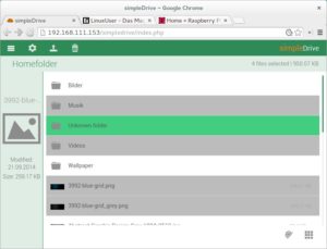 Abbildung 1: Simpledrive bietet sich als schlanke und schnelle Alternative zu Owncloud an.