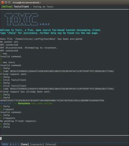 Abbildung 3: Der übersichtliche Kommandozeilen-Client Toxic glänzt durch einfache Bedienung.