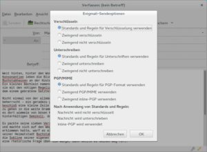 Abbildung 5: Enigmail ist nach der Einrichtung in Thunderbird aktiv und gibt Ihnen die Möglichkeit, die Verschlüsselung für jede E-Mail zu bestimmen.