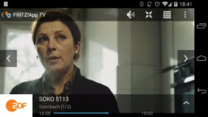 Abbildung 5: Die FritzApp TV zeigt Informationen zum aktuellen Programm, ein kompletter EPG fehlt allerdings.