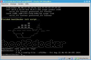 Abbildung 7: Mit wenigen Handgriffen setzen Sie mit Boot2Docker eine einsatzbereite Umgebung für Docker in einer virtuellen Maschine auf – allerdings nur unter Windows oder Mac OS X.
