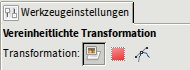 Abb. 5: Wie bei den klassischen Tools schalten Sie in den Optionen um, worauf das vereinheitlichte Transformationswerkzeug wirken soll: auf Ebenen, Auswahlen oder Pfade.