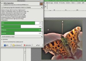 Abb. 11: Die neuen HDR-Filter arbeiten in den aktuellen Gimp-Git-Versionen schon sehr gut, allerdings fehlen Pre-Gamma-Einstellungen.