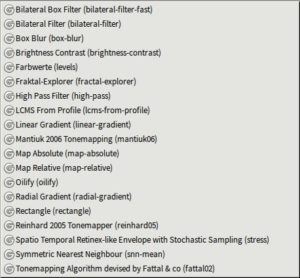 Abb. 12: Die neuen, bisher nicht vorhandenen Filter auf GEGL-Basis finden sich in Gimp 2.9.1 im GEGL-Werkzeug.