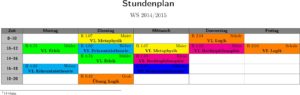 Abbildung 1: Dieser Stundenplan ist ein Beispiel für die Möglichkeiten, die der Tabellensatz mit LaTeX bietet.