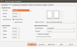 Abbildung 1: Die Einstellung des Seitenformats stellt den ersten Schritt auf dem Weg zum erfolgreichen Erstellen des Manuskripts dar.