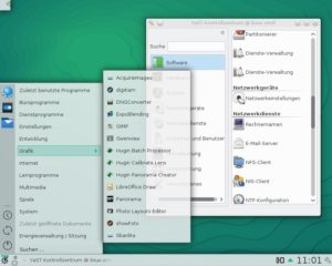 Abbildung 1: Plasma 5.1 gewährt einen Ausblick auf das neue KDE 5, das in mancher Hinsicht einen Paradigmenwechsel darstellt. Dieser offenbart sich beispielsweise im neuen K-Menü.