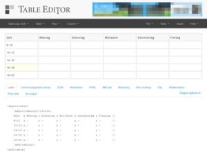 Abbildung 4: Mit dem Online-Table-Editor erzeugen Sie den benötigten Tabellen-Code im Browser.