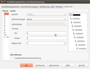 Abbildung 8: Referenzen organisieren Sie fortlaufend mithilfe der Aufzählungsfunktion in einem eigenen Kapitel.