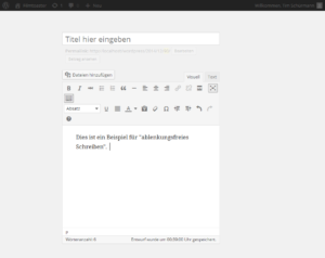 Im „Distraction-free“-Modus blendet WordPress 4.1 die Benutzeroberfläche aus.