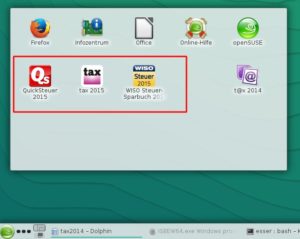 Abbildung 1: Die Installer von Tax 2015, WISO Steuer-Sparbuch 2015 und Quicksteuer 2015 legen Icons auf dem Desktop ab und tragen sich auch ins Startmenü ein.