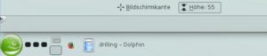 Abbildung 12: Beim Verändern der Höhe der Plasma-Leiste zeigt OpenSuse die zugehörige Pixelzahl.