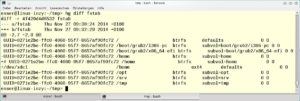 Abbildung 2: Mit "hg diff dateiname" zeigen Sie die Dateiänderungen gegenüber der letzten archivierten Version an.