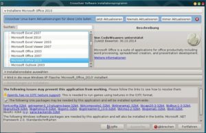 Abbildung 2: Für ausgewählte Windows-Programme hilft das Software-Installationsprogramm von CrossOver bei der Einrichtung.