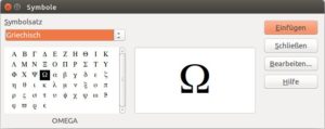 Abbildung 2: Über den Dialog "Symbole" fügen Sie griechische Buchstaben in Ihre Formeln ein.
