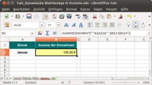 Abbildung 2: Mit dynamischen Formelbezügen und der "INDIREKT()"-Funktion können Sie sich viel Tipparbeit sparen.