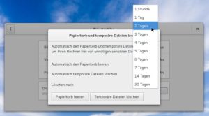 Abbildung 4: Über diesen Dialog weisen Sie Gnome an, den Papierkorb automatisch zu leeren. Dazu wählen Sie zwischen verschiedenen Intervallen aus.