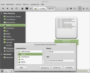 Abbildung 4: Alles, was links unterhalb von "Mein Rechner" aufgelistet ist, finden Sie in den Lesezeichen (Datei ".config/gtk-3.0/bookmarks") wieder.