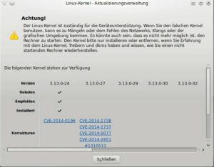 Abbildung 5: Elegant und einfach finden Sie die unter Linux Mint verfügbaren Kernel-Versionen heraus.