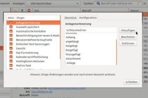 Abbildung 6: Das Plug-in "Anlagenerinnerung" erweitern Sie mit wenigen Mausklicks um deutsche Schlüsselwörter.
