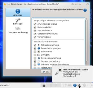 Abbildung 7: Das KDE-Icon für den NetworkManager müssen Sie unter Knoppix 7.4.1 erst nachrüsten und anschließend aktivieren.