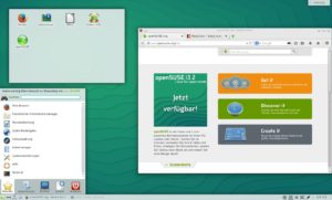 Abbildung 7: Endergebnis: Der Standarddesktop von OpenSuse 13.2 ist KDE 4.14.