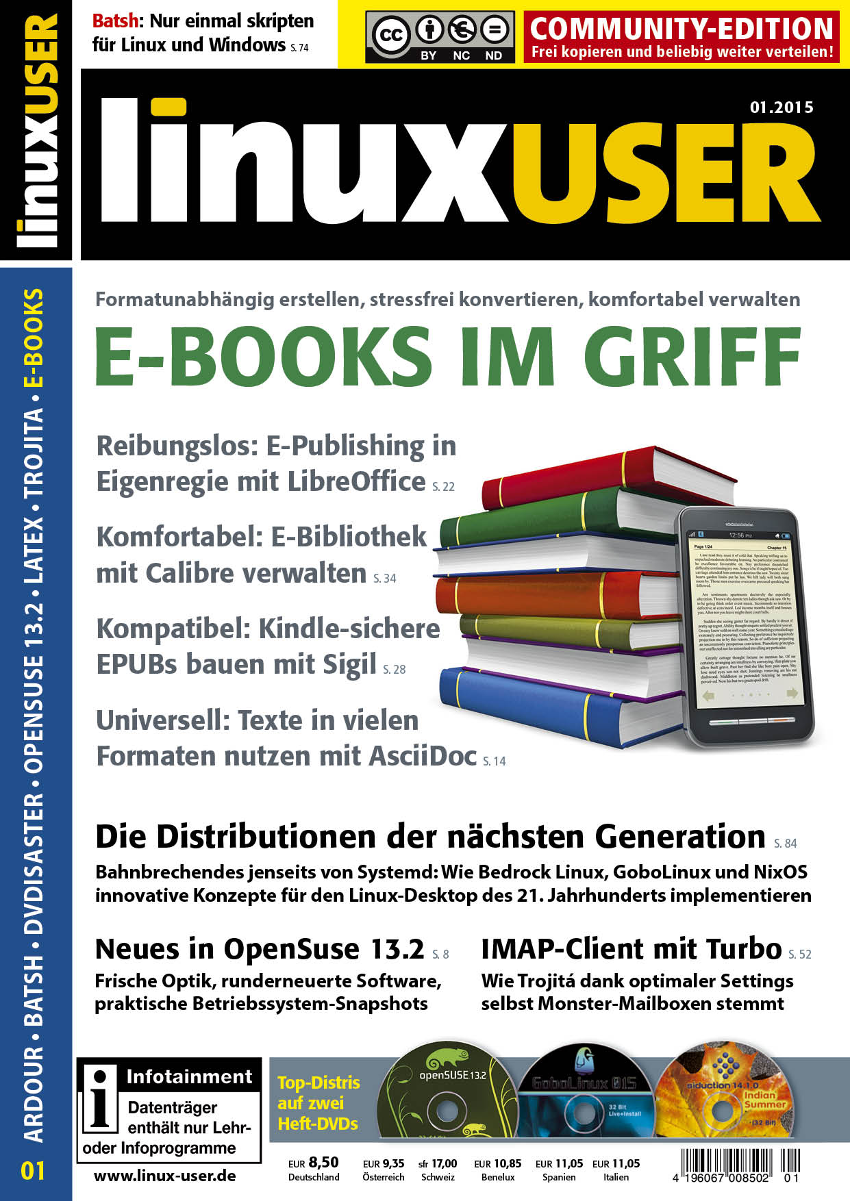 Heftcover LinuxUser Community Edition 01/2015