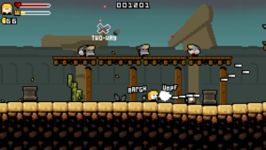 Im Kern ist Gunslugs 2 ein einfachs Jump-and-Run-Spiel, in dem viel Blei durch die Luft fliegt.