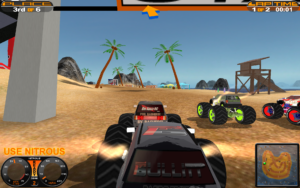 In Monster Minis Extreme Off-Road treten Monstertrucks auf teilweise aberwitzigen Strecken gegeneinander an.