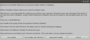 Abbildung 2: Der Installationsassistent der auf Debian basierenden Cinnamon-Edition von MakuluLinux bietet gleich drei verschiedene Installationsroutinen an.